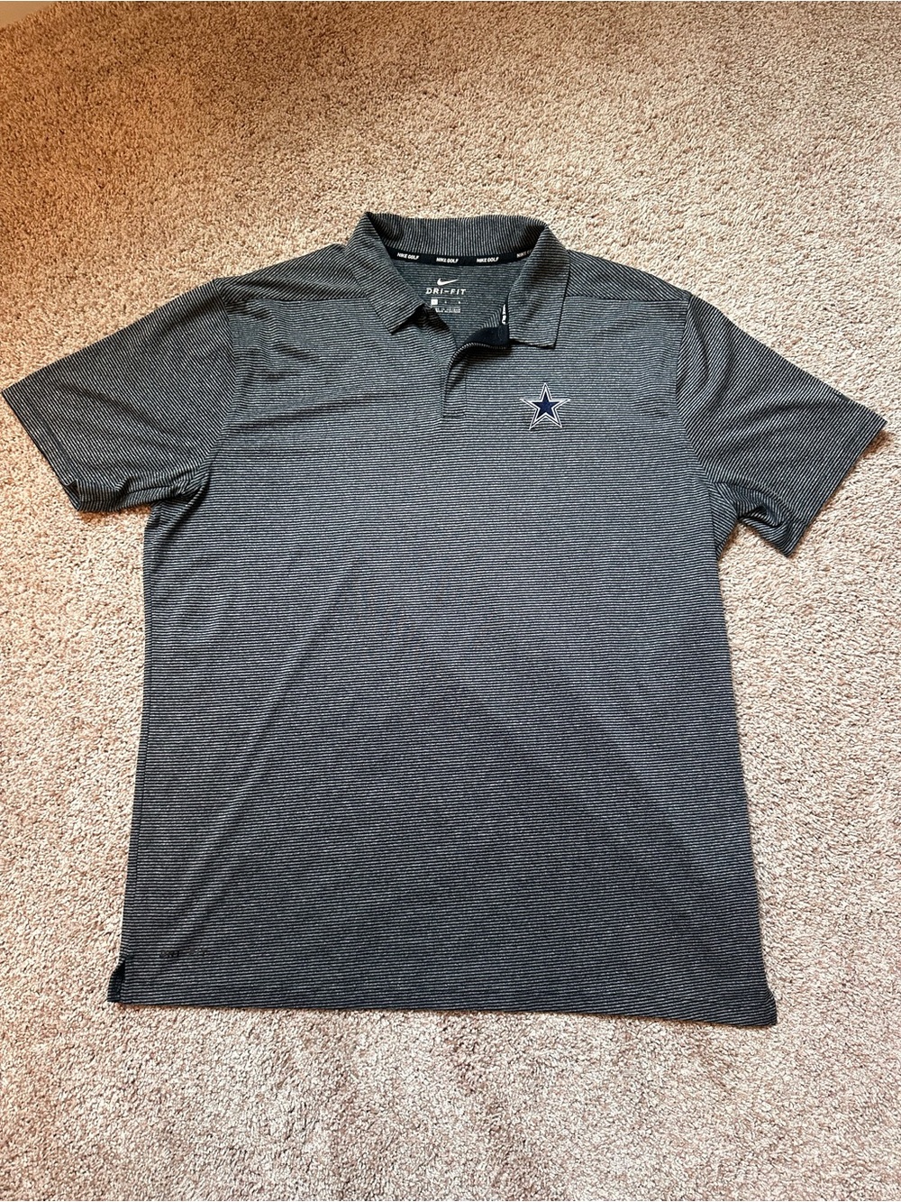 Nike Dri-FIT Dallas Cowboys Men's Performance Polo Shirt Gray Black Size XL